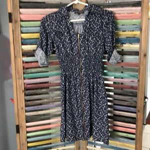 Small/petite zipper up collared dress
